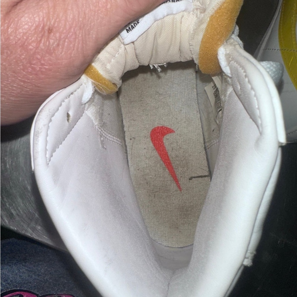 White and Yellow High-Top Sneakers - Picture 6 of 7